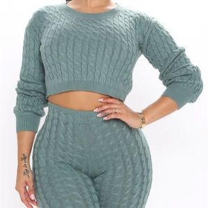Fashion Nova Sweater Sweetie Pantset